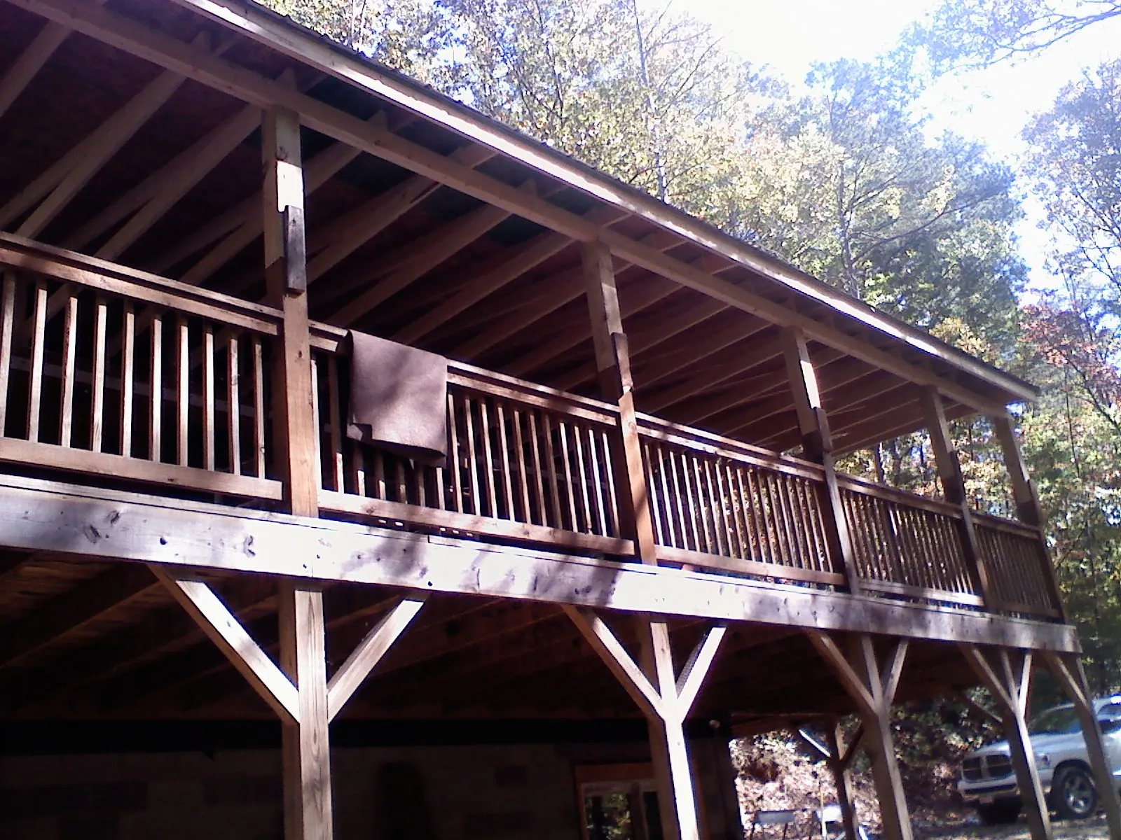 Timber framing under a new elevated porch and deck — Roof Leak Repair in Arab by Roofing Brothers